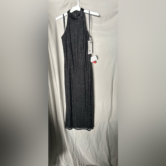 Mac Duggal 5531 NWT BEADED HIGH NECK HALTER MIDI DRESS - Picture 4 of 8